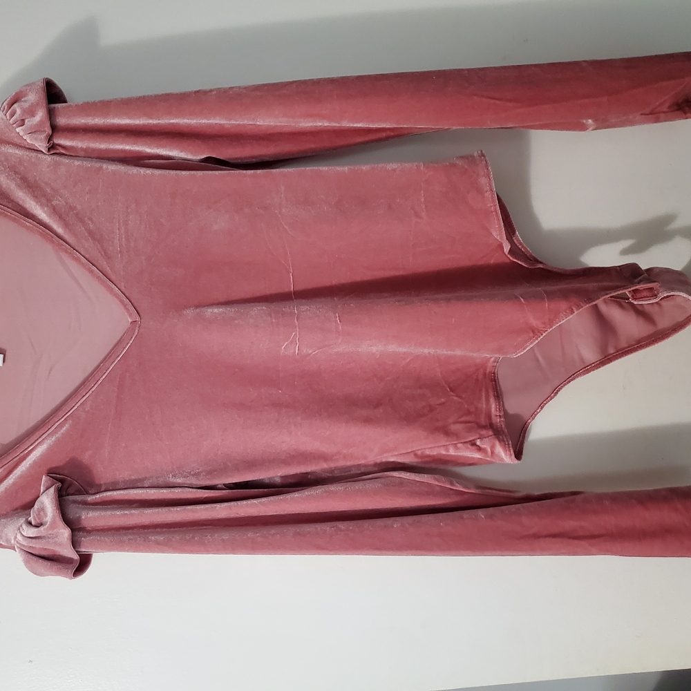 Pink Velvet Long-Sleeve Bodysuit